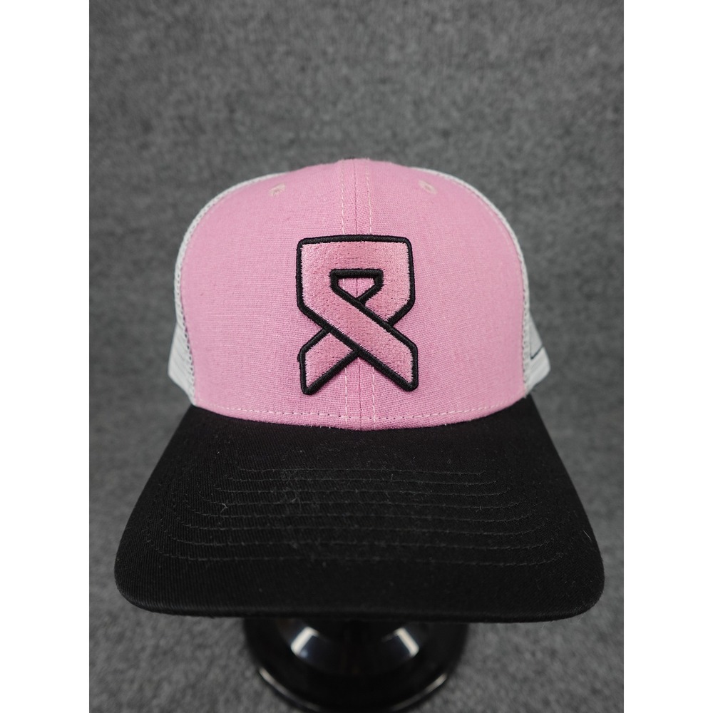 Baseballism Trucker Hat Unisex OSFM Pink Black Awareness Ribbon Snapback